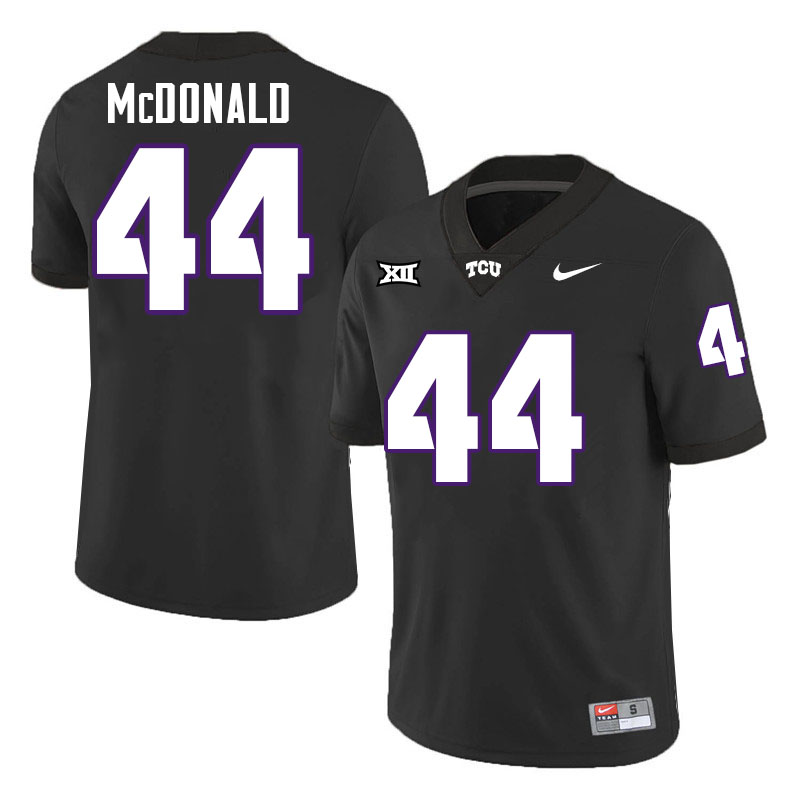 #44 Cooper McDonald TCU Jersey,Texas Christian University Horned Frogs Football Jersey-Black